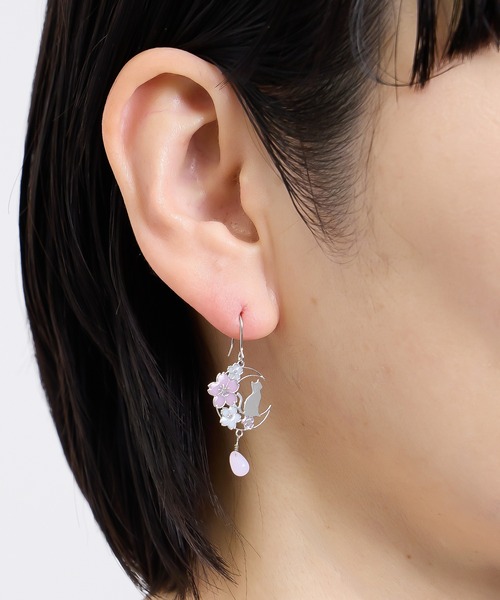 gargle（ガーグル） ピアス ガーグル：SAKURAシリーズ ネコと夜桜