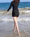 水着 モノトーン ラッシュガード レギンス タ...の詳細画像2