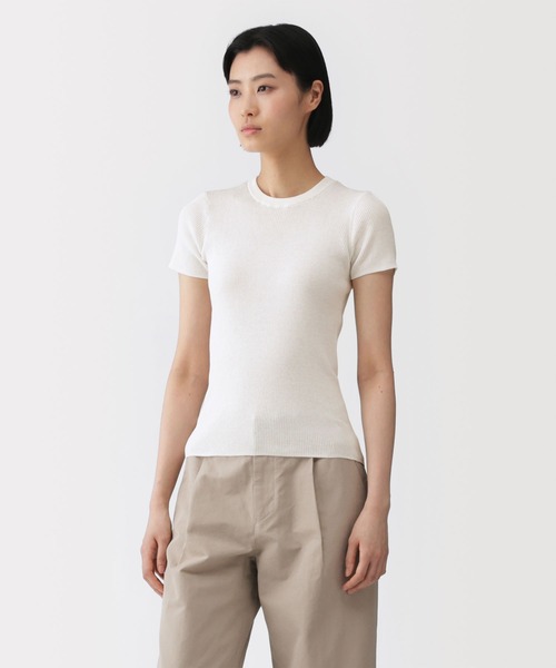 MUJI Labo tシャツ 半袖 「MUJI Labo」婦人 強撚コットンニット半袖T