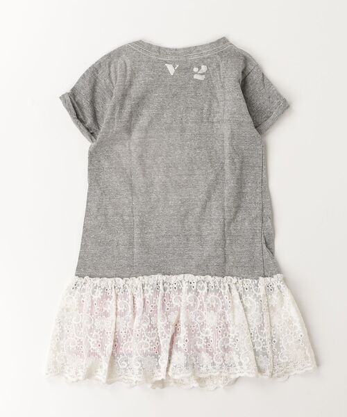 「DENIM DUNGAREE」 「KIDS」刺繍Tシャツワンピース 120 グレー キッズ_画像2