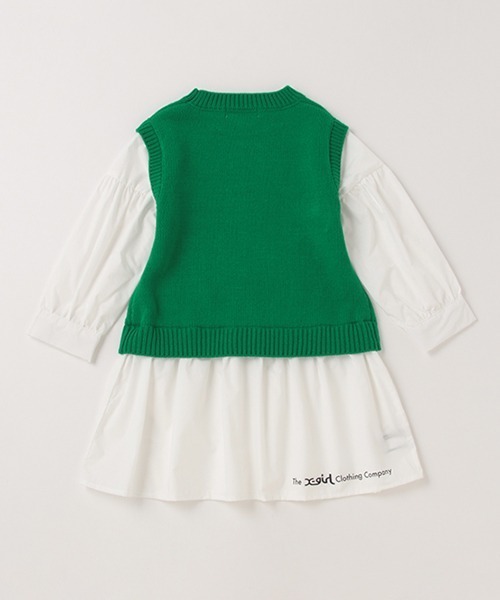 「X-girl Stages」 「KIDS」長袖ワンピース 130cm グリーン キッズ_画像8