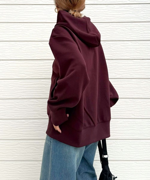 「Q」 ジップアップパーカー MEDIUM ブラック レディース_画像7