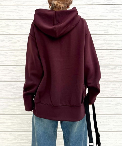 「Q」 ジップアップパーカー MEDIUM ブラック レディース_画像8