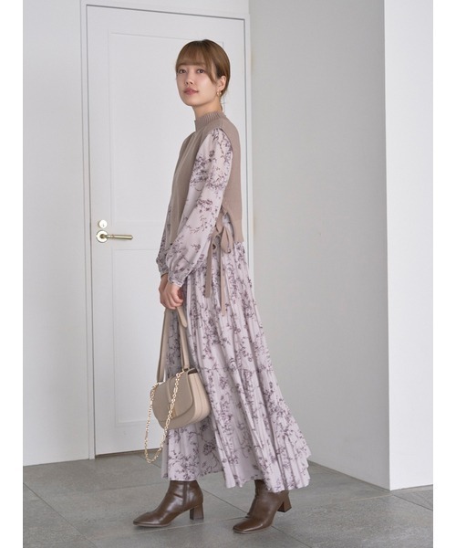 「SNIDEL」 コンビワンピース 1 ベージュ レディースの画像