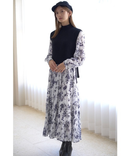 「SNIDEL」 コンビワンピース 1 ベージュ レディースの画像