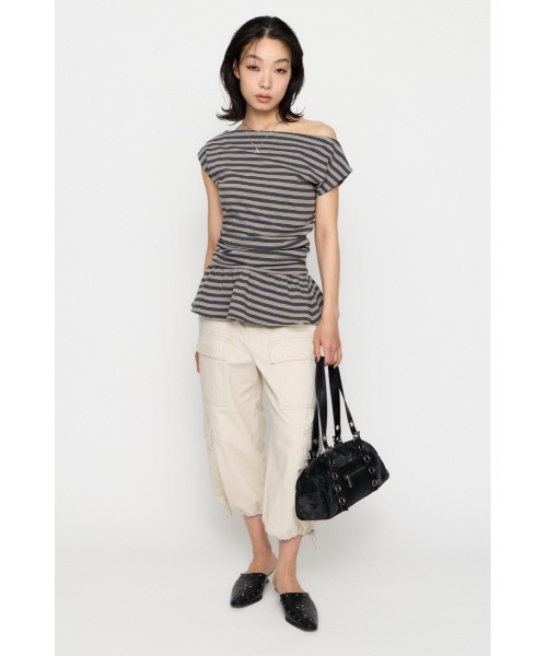 LAGUA GEM(ラグアジェム) tシャツ BORDER DRAPE FRILL チュニック LAGUA GEM(ラグアジェム) tシャツ BORDER DRAPE FRILL チュニック