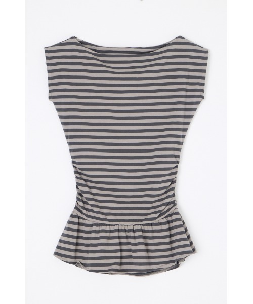 LAGUA GEM（ラグアジェム） tシャツ BORDER DRAPE FRILL チュニック
