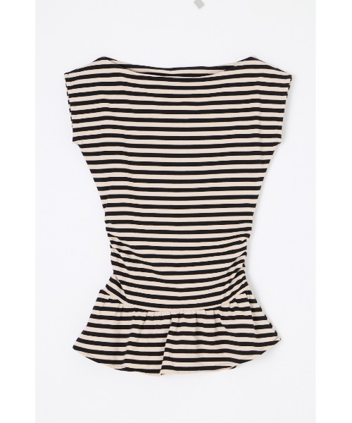 LAGUA GEM（ラグアジェム） tシャツ BORDER DRAPE FRILL チュニック