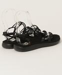 「Teva」 フラットサンダル 24cm ブラ...の詳細画像1