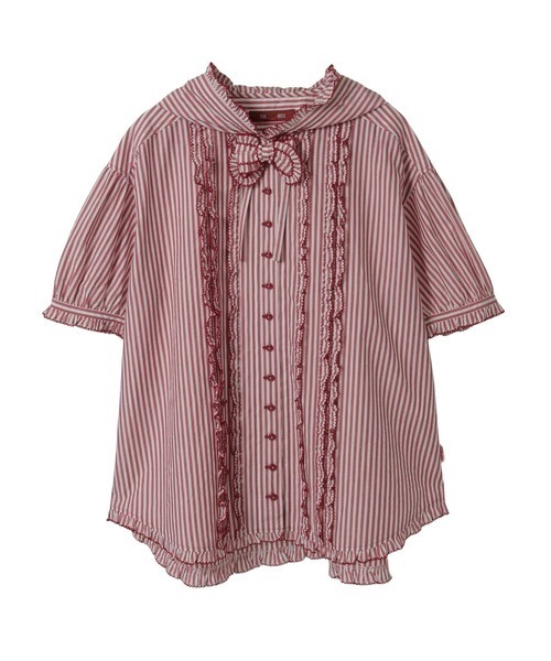 ピンクハウス　フードブラウス　シャツ PINK HOUSE（ピンクハウス） ブラウス シャツ ストライプフード