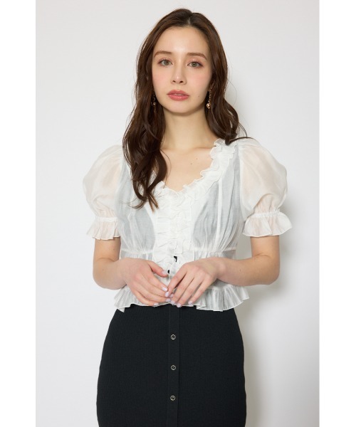 rienda（リエンダ） ワンピース シフォンカーデセットタイトニット 