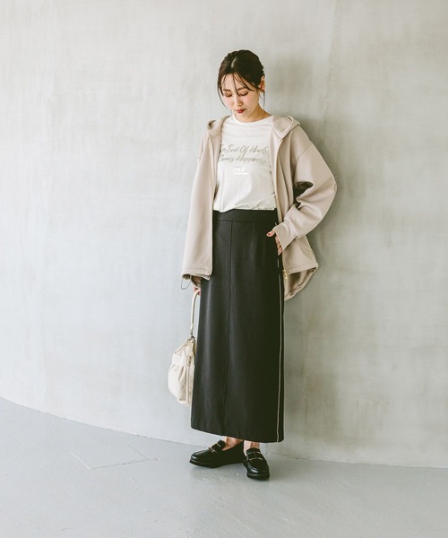 「GLOBAL WORK」 ジップアップパーカー LARGE ブラック レディース_画像4