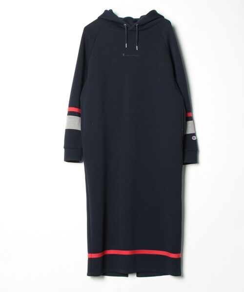Champion（チャンピオン） 長袖ワンピース - ネイビー レディース