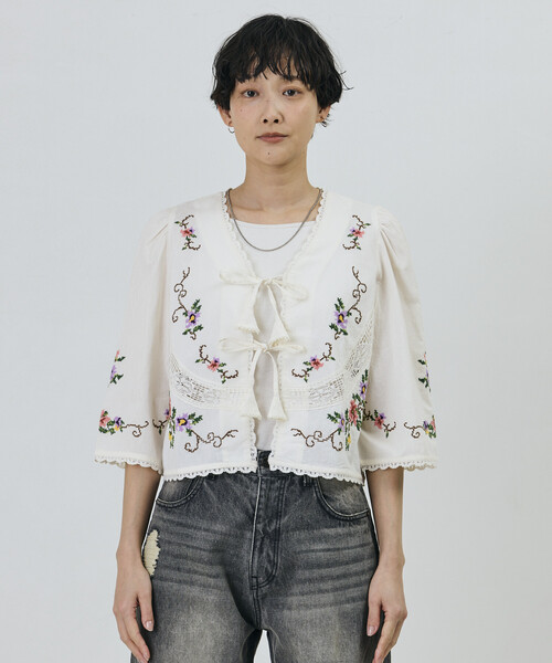 「Freada」 7分袖ブラウス ONE SIZE ブラック レディース_画像2