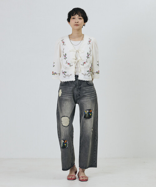 「Freada」 7分袖ブラウス ONE SIZE ブラック レディース_画像9