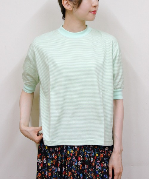 MEYAME（メヤメ） tシャツ ボーダーハーフスリーブTEE BORDER HALF