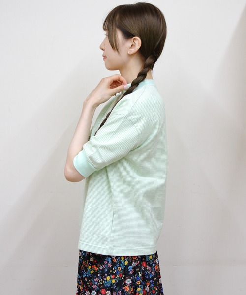 MEYAME（メヤメ） tシャツ ボーダーハーフスリーブTEE BORDER HALF