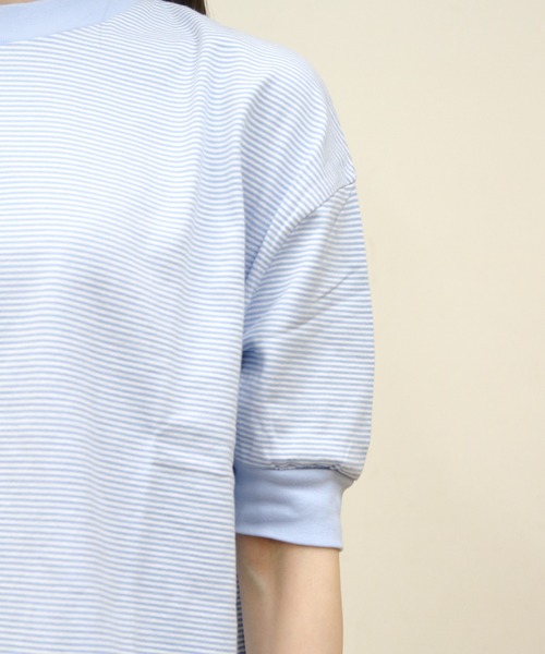 MEYAME（メヤメ） tシャツ ボーダーハーフスリーブTEE BORDER HALF