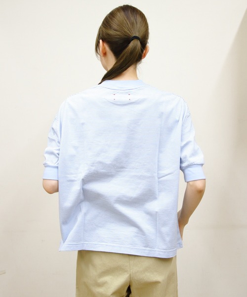 MEYAME（メヤメ） tシャツ ボーダーハーフスリーブTEE BORDER HALF