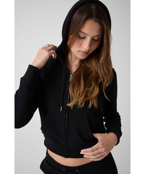 パーカー GUESS JEANS Star Waffle Hoodie パーカー フーディー ジップアップ バックプリント レディース