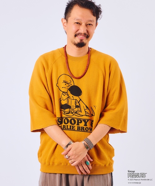 「Vintage PEANUTS」 スウェットカットソー LARGE グレー メンズ_画像9