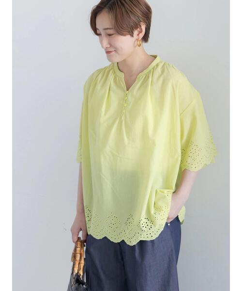 Te chichi（テチチ） ブラウス シャツ 半袖 コットンレースブラウス