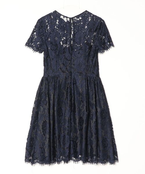 「CYNTHIA ROWLEY」 レース半袖ワンピース 2 ネイビー レディース_画像2