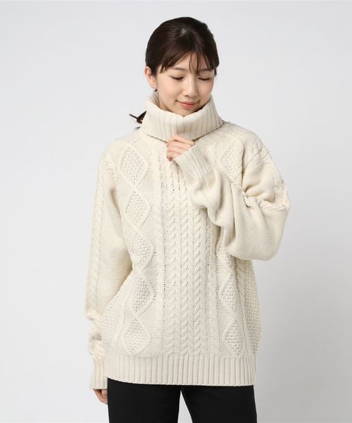 ニット セーター ケーブルタートルネックニット レディース メンズ