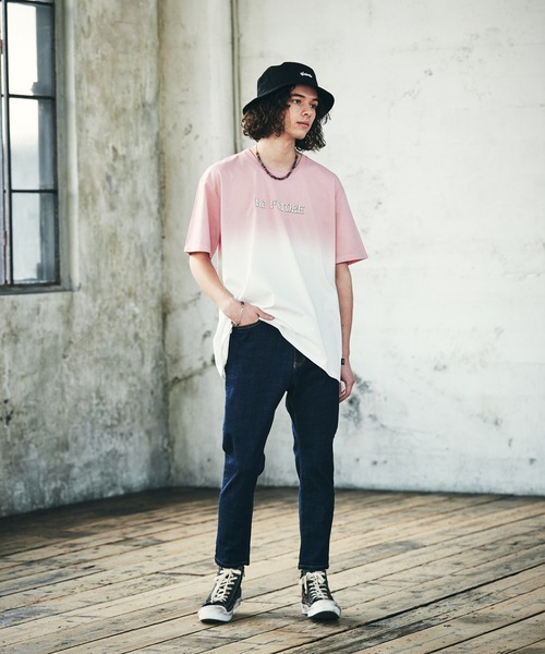 glambのレイグラデーションシャツ glamb (グラム) Abstract Galaxy Shirt Purple / ロック