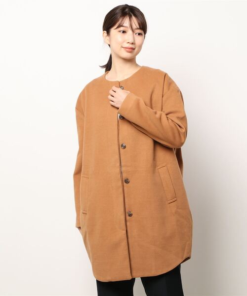 定価36000円◆新品タグ付き◆ヤマダヤ◆ノーカラーコクーンコート DETAILS（ディテールズ） ジャケット ノーカラージャケット DETAILS