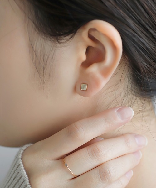 ANEMONE（アネモネ） ピアス スクエアピアス「K10」 レディース