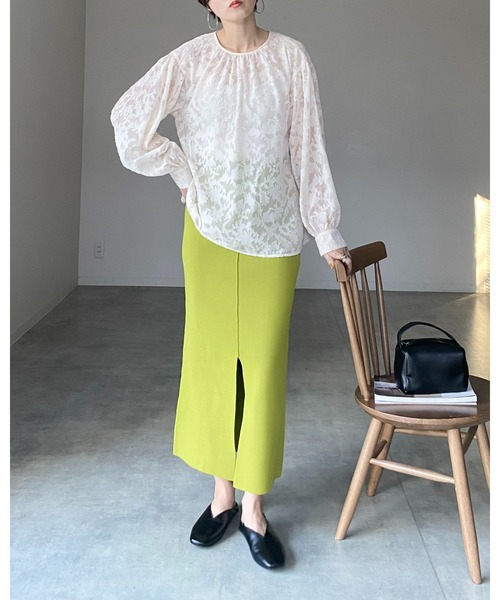 She's Closet ブラウス シャツ ボリュームスリーブ長袖花柄