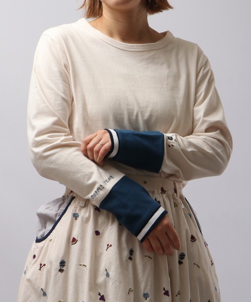 Emago（イマゴ） tシャツ 袖切替えロングスリーブ レディース