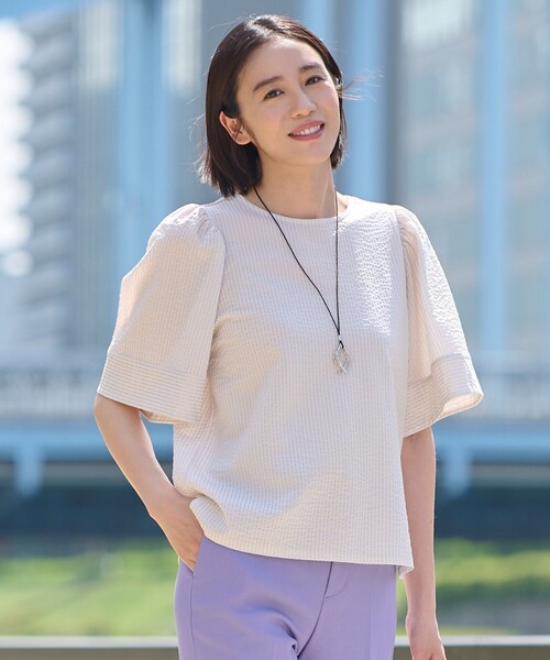 tシャツ 「WEB限定・洗える・XSサイズあり」シャドウサッカー カットソー レディース