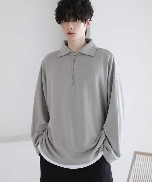 セーター ニット 12ゲージミラノリブハーフジップニット メンズ レディース