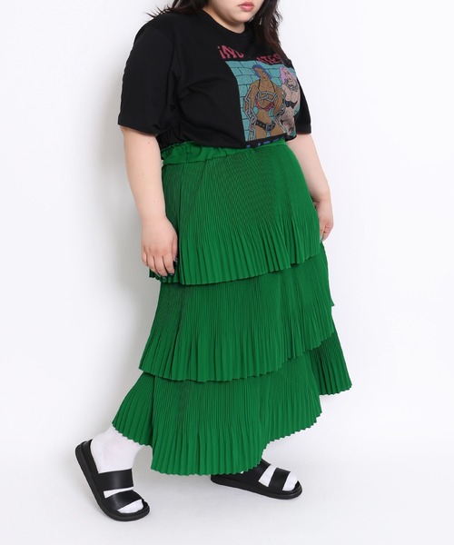 PUNYUS（プニュズ） スカート プリーツティアードロングスカート