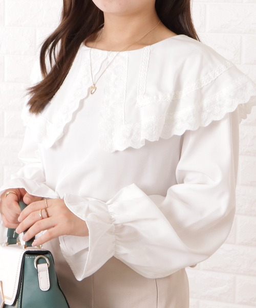 Lace Ladies（レースレディース） ブラウス シャツ フリルビッグカラー
