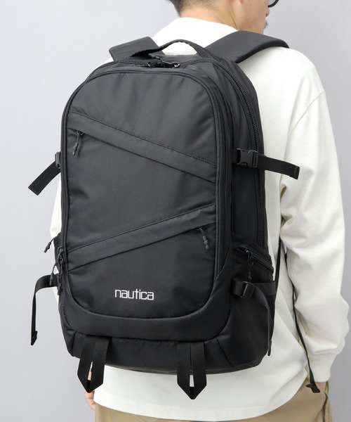 黒　ナイロン　リュック・バックパック NAUTICA デイバック リュック 330Dナイロン 大容量 バックパック A4