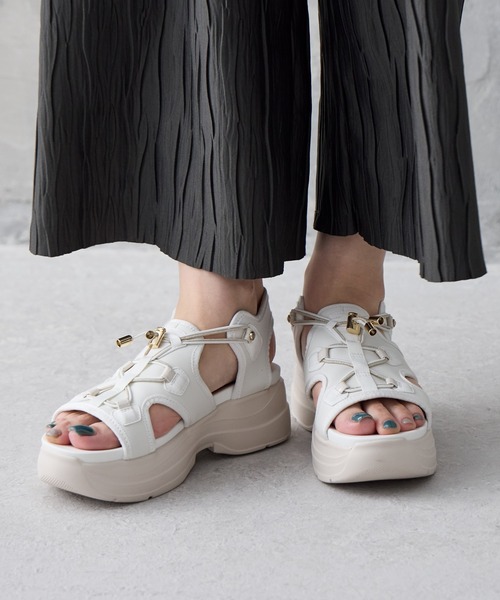 美品【HIMIKO】厚底カバードスポーツサンダル HIMIKO サンダル 「HIMIKO」厚底カバードスポーツサンダル