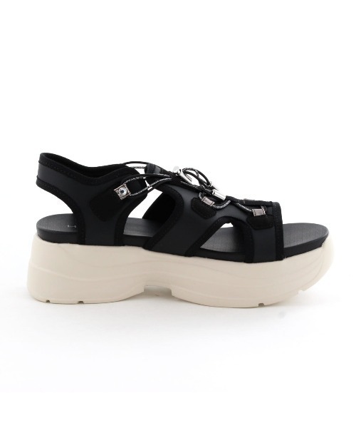 HIMIKO スポーツサンダル 、ニットブラック 、シルバー、厚底 HIMIKO スポーツサンダル 、ニットブラック 、シルバー、厚底