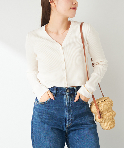 plage カーディガン V-Neck Cropped レディース : ZOZOTOWN