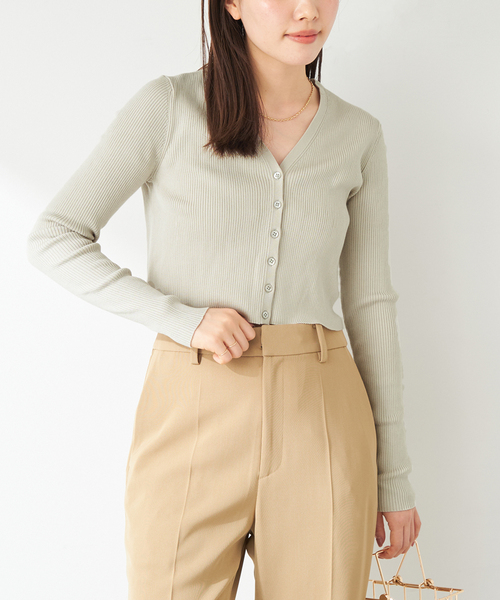 【美品】plage V-Neck Cropped カーディガン プラージュ Plage V－Neck Cropped カーディガン （ナチュラル