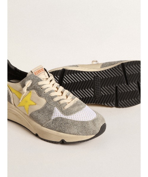 スニーカー Running Sole ナイロン＆スエード イエロースター メンズの画像