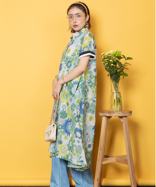 5　【美品】mother　フラワープリント　ロング　シャツワンピース　リバティ 5 【美品】mother フラワープリント ロング シャツワンピース