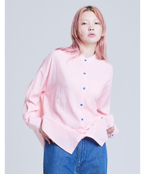 ブラウス シャツ 「Little Sunny Bite」checked long shirts レディース メンズ Little sunny bite ブラウス シャツ 「Little Sunny Bite