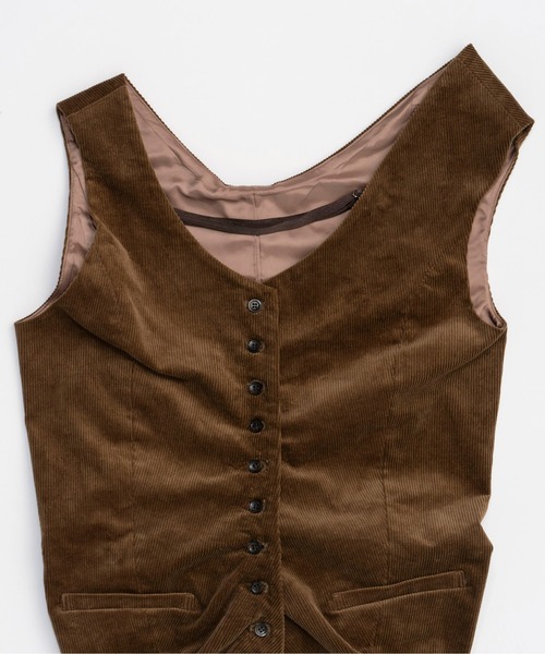 ベスト ジレ Corduroy Asymmetry Vest/コーデュロイアシンメトリーベスト「MAISON SPECIAL/メゾンスペシャル」セッ MAISON SPECIAL ベスト ジレ Corduroy Asymmetry Vest