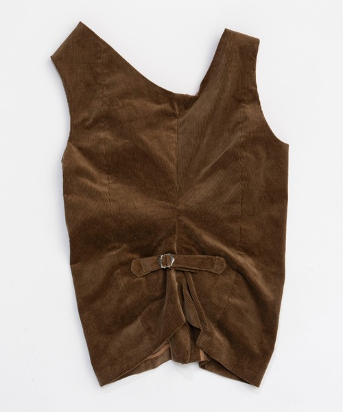 ベスト ジレ Corduroy Asymmetry Vest/コーデュロイアシンメトリーベスト「MAISON SPECIAL/メゾンスペシャル」セッ MAISON SPECIAL ベスト ジレ Corduroy Asymmetry Vest
