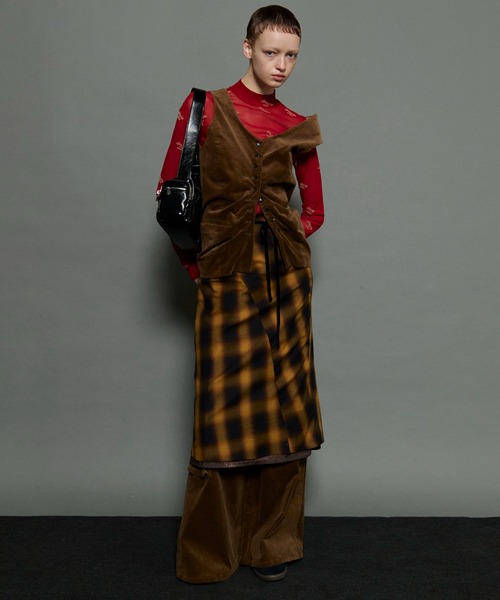 MAISON SPECIAL ベスト ジレ Corduroy Asymmetry Vest
