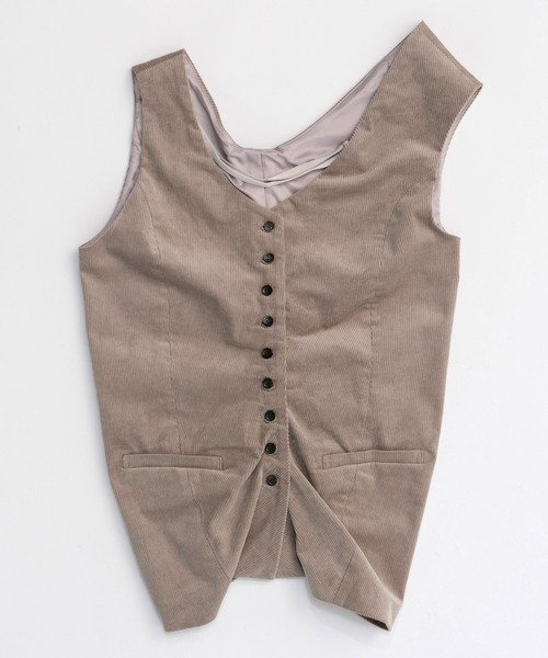 MAISON SPECIAL ベスト ジレ Corduroy Asymmetry Vest