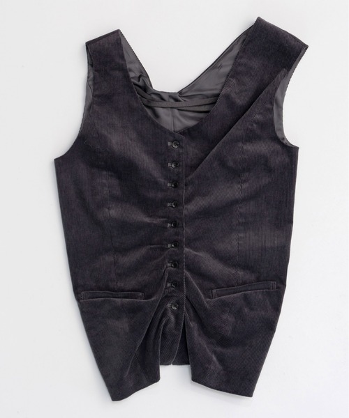 ベスト ジレ Corduroy Asymmetry Vest/コーデュロイアシンメトリーベスト「MAISON SPECIAL/メゾンスペシャル」セッ MAISON SPECIAL ベスト ジレ Corduroy Asymmetry Vest